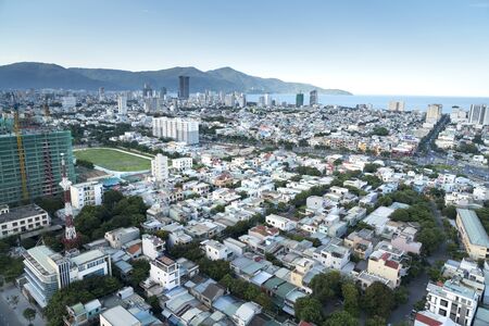 Da Nang City, Vietnam - June 30, 2018:  Cityscape of Da Nang, Vietnam. Da Nang is a coastal city in central Vietnam known for its sandy beaches and history. Itâs the fourth largest city of Vietnamのeditorial素材