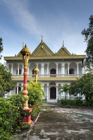 temple of the Khmer in Tinh Bien, An Giang province, Vietnam -  September 23, 2018: the beauty of the ancient architecture of a temple of the Khmer in An Giang Province, Vietnam. An Giang province is home to many temples of the Khmerのeditorial素材