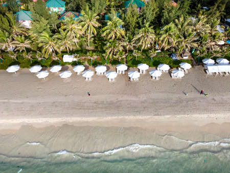 Doc Let Beach, Khanh Hoa Province, Vietnam - August 4, 2020: The image of Doc Let resort in Khanh Hoa province, Vietnam viewed from aboveのeditorial素材