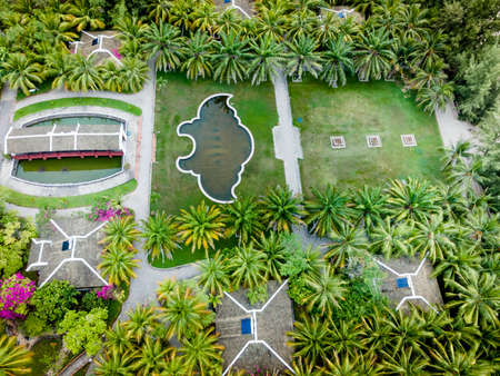 Lang Co Resort, Thua Thien Hue Province, Vietnam - August 3, 2020: Image of Lang Co Tourist Area in Khanh Hoa Province, Vietnam viewed from above. This is a site near the famous Lap An lagoonのeditorial素材