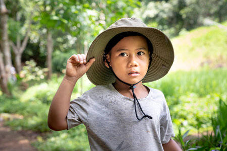 Dak Lak Province, Vietnam - September 6, 2020: Portrait of an ethnic baby in Dak Lak province,...