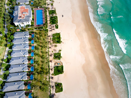 5-star Alma resort in Cam Ranh district, Khanh Hoa province, Vietnam-October 8, 2020: Overview of...