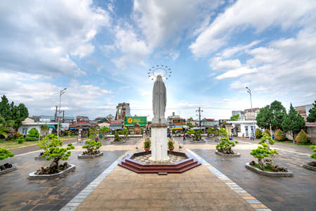 Bao Loc Town, Lam Dong, Vietnam - March 12, 2021: Church of the Holy Mother in Bao Loc Town, Lam Dong, Vietnamのeditorial素材