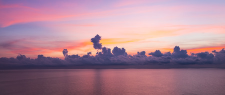 Panorama view of sunrise sky background.の写真素材