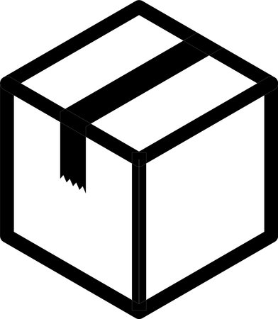 Square box thin line icon in isometric style.のイラスト素材