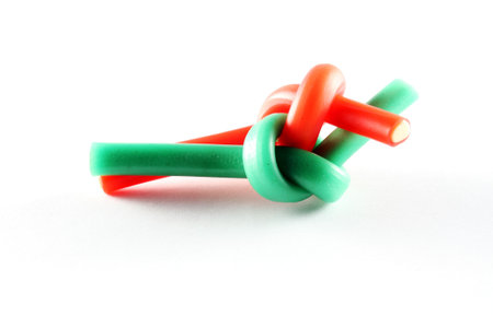 Eatable gum knot symbolyzing abstract friendship commitmentの写真素材