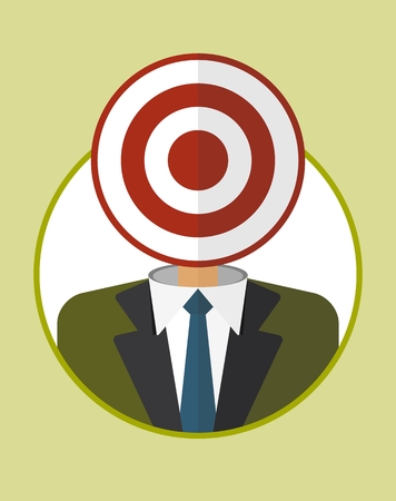 The manager or supervisor on which drawn attention. The character of the CEO. Business People icons. Faces avatars. Flat style vector icons setのイラスト素材