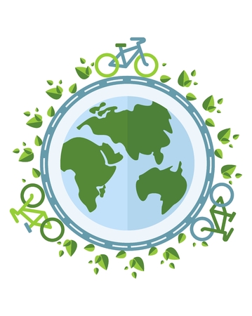 ?onceptual image of a green energy and pollute.Ecology icons. Ecology icons set. Ecology icons flat. Ecology icons illustration. Cartoon flat vector illustration. Objects isolated on a background.のイラスト素材