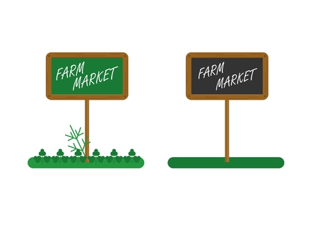 Tablet farm market for sale healthy wholesome food. Farmers and gardeners agriculture concept cartoon flat vector illustration. Objects isolated on a background.のイラスト素材