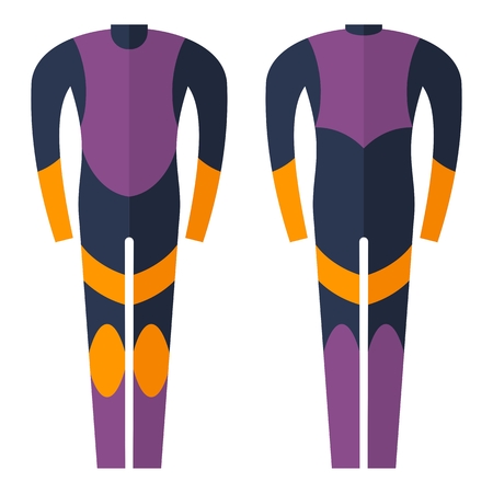 Wetsuit for diving. Cartoon flat vector illustration. Objects isolated on a white background.のイラスト素材