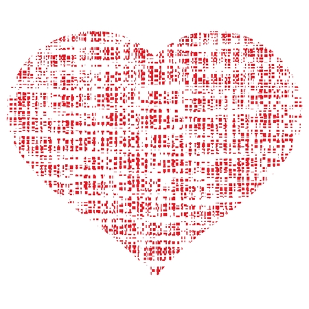 Vector heart with grunge texture. Elements for sites, advertising brochures, flayers, posters and info graphics. Flat cartoon vector illustration. Objects isolated on a white background.のイラスト素材