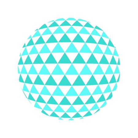 Vector low poly sphere. Triangle image. Design elements for marketing, advertising, promotion, branding and media. Flat cartoon illustration. Objects isolated on a white background.のイラスト素材