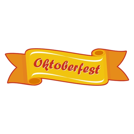 Vector Oktoberfest. Beer Oktoberfest German festival. Design elements for advertising and media. Flat cartoon illustration. Objects isolated on white background.のイラスト素材