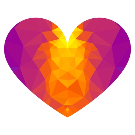 Vector heart polygonal. Design elements for marketing, advertising, promotion, branding and media. Flat cartoon illustration. Objects isolated on a white background.のイラスト素材