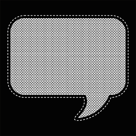 Patch of a knitted message. Wicker pattern. Flat vector cartoon illustration. Objects isolated on a white background.のイラスト素材