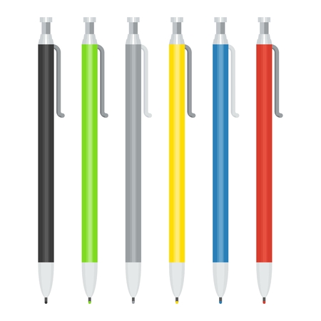 set of ballpoint pensのイラスト素材