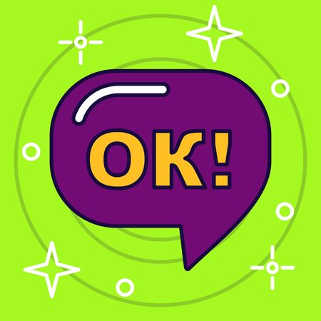 Lines with the OK icon on it.のイラスト素材