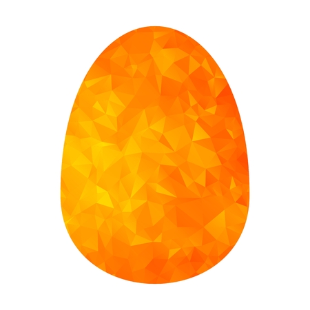 Modern polygonal golden low poly easter egg. Decoration for postcards for Easter holiday. Flat vector cartoon illustration. Objects isolated on a white background.のイラスト素材