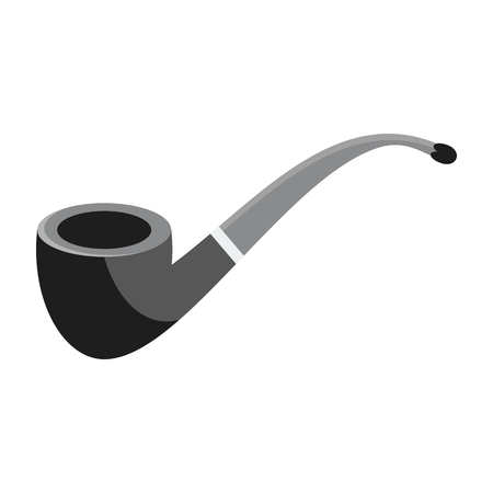 Smocking tobacco pipe. Flat vector cartoon illustration. Objects isolated on a white background.のイラスト素材