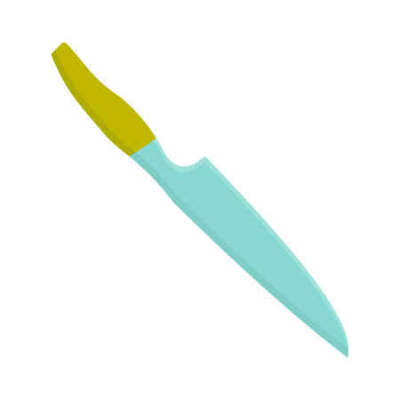 Kitchen knife with yellow handle isolatedのイラスト素材
