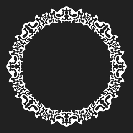 Lace white frame flat vector cartoon illustration. Objects isolated on black background.のイラスト素材