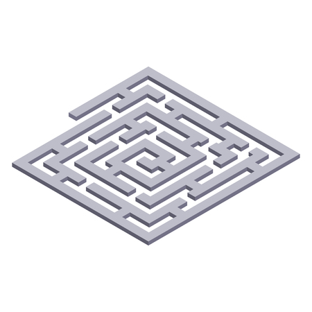 Labyrinth isometric illustrationのイラスト素材