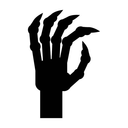 Zombie hand black. Design element for decoration of congratulatory products for Halloween.のイラスト素材