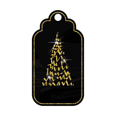 chalkboard christmas gold tagのイラスト素材