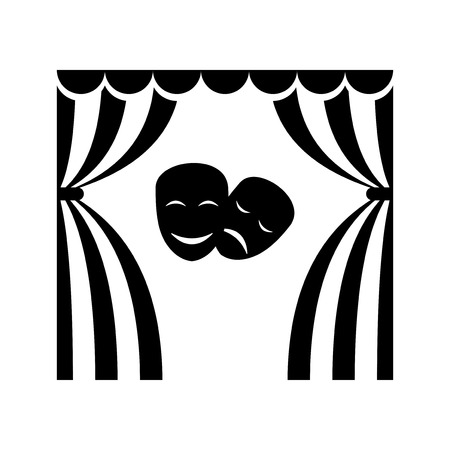 Theater mask flat vector cartoon illustrationのイラスト素材