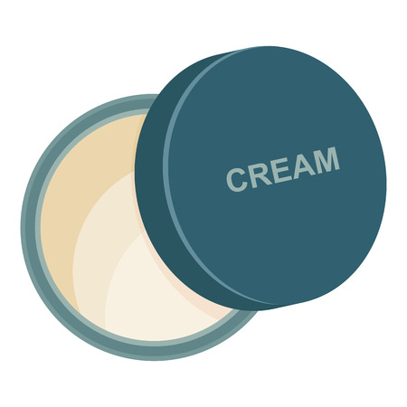 Cosmetic cream for face skin. Beauty concept. Flat vector cartoon illustration. Objects isolated on white background.のイラスト素材