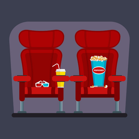 cinema red chairのイラスト素材