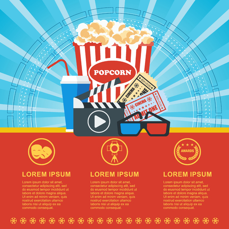 Cinema blue posterのイラスト素材