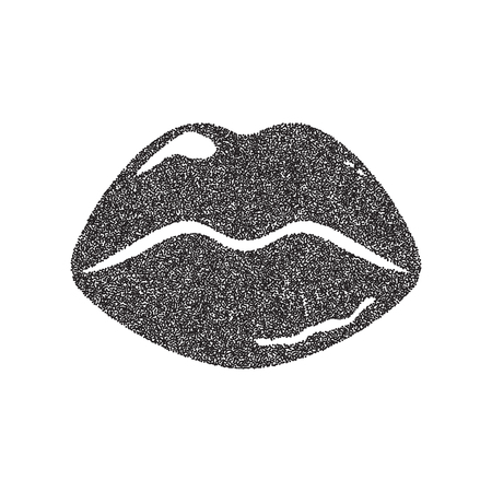 black grain lips iconのイラスト素材