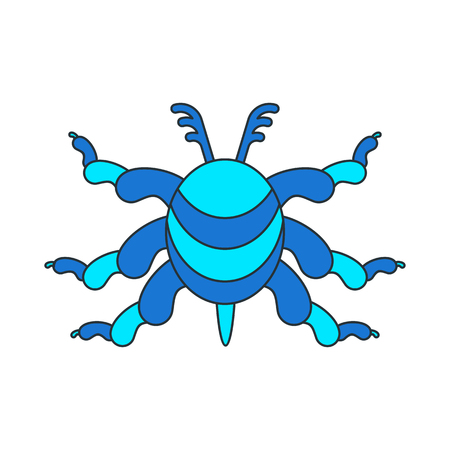 virus outline in blue color iconのイラスト素材