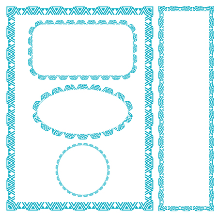 A celtic frame set on plain backgroundのイラスト素材