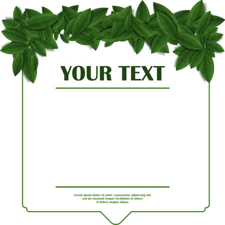 green leaf frame templateのイラスト素材