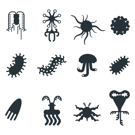 microorganism icon setのイラスト素材