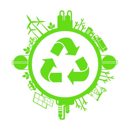 resycle sign green conceptのイラスト素材