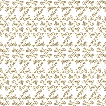 Japanese floral and geometric pattern. Flat vector cartoon illustration. Objects isolated on white background.のイラスト素材