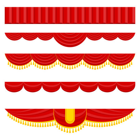 Lambrequin and pelmet for red curtainsのイラスト素材