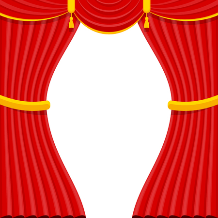 Curtains with lambrequins on the stageのイラスト素材