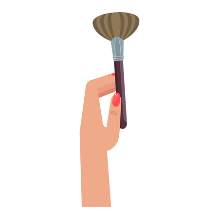 woman hand with make up brushのイラスト素材