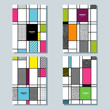 memphis desighn posters setのイラスト素材