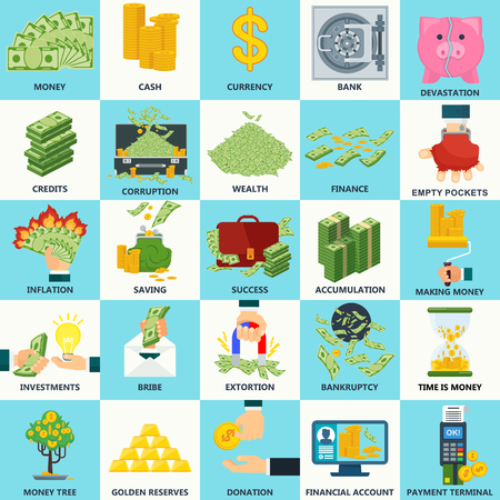 money_set_icons_conceptのイラスト素材