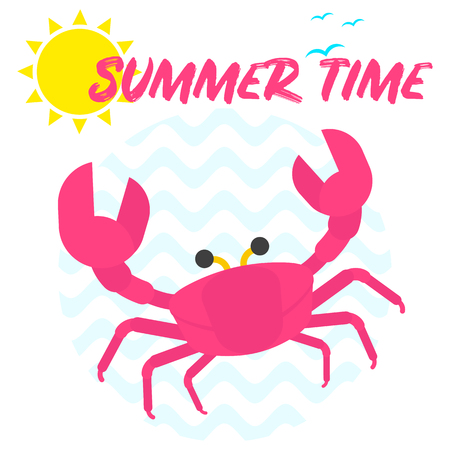 summer time crabのイラスト素材