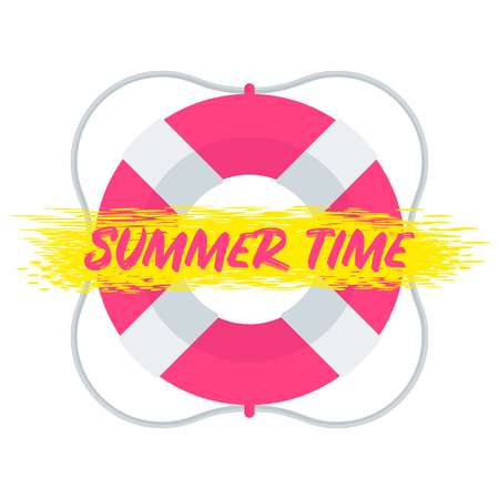 summer time lifebuoyのイラスト素材