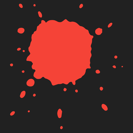 Vector cartoon black blot, spilled ink stain, brush stroke in grunge style. Dirty artistic design element, box, frame or background for text.のイラスト素材