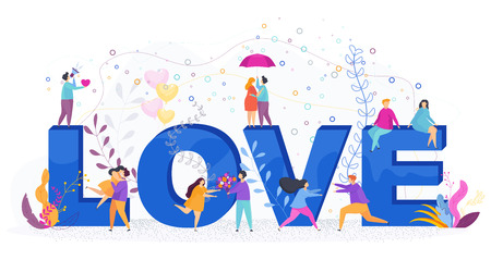 Cute Tender love hugs guy and girls In a cloud of small pink hearts. Date and relationship. Love couples of young people. Happy lovers. Characters for a greeting card for Valentine Day.のイラスト素材