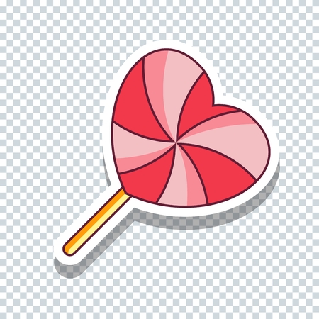 Vector flat love lollypop sticker for Valentines Dayのイラスト素材