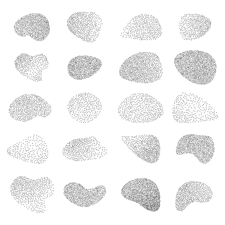 Set of abstract Dot shape. Fluid grunge bubbles Memphis style.のイラスト素材